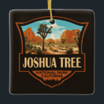 Joshua Tree National Park Illustration Retro Ceramic Ornament<br><div class="desc">Joshua Tree vector artwork design. The park is named for the region’s twisted,  bristled Joshua trees,  the park straddles the cactus-dotted Colorado Desert and the Mojave Desert.</div>