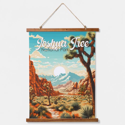 Joshua Tree National Park Illustration Retro Hanging Tapestry