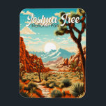 Joshua Tree National Park Illustration Retro Magnet<br><div class="desc">Joshua Tree vector artwork design. The park is named for the region’s twisted,  bristled Joshua trees,  the park straddles the cactus-dotted Colorado Desert and the Mojave Desert.</div>