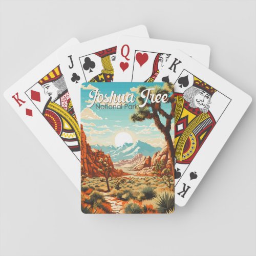 Joshua Tree National Park Illustration Retro Poker Cards