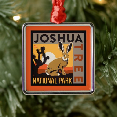Joshua Tree National Park  Jackrabbit Metal Ornament