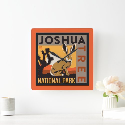 Joshua Tree National Park  Jackrabbit Square Wall Clock