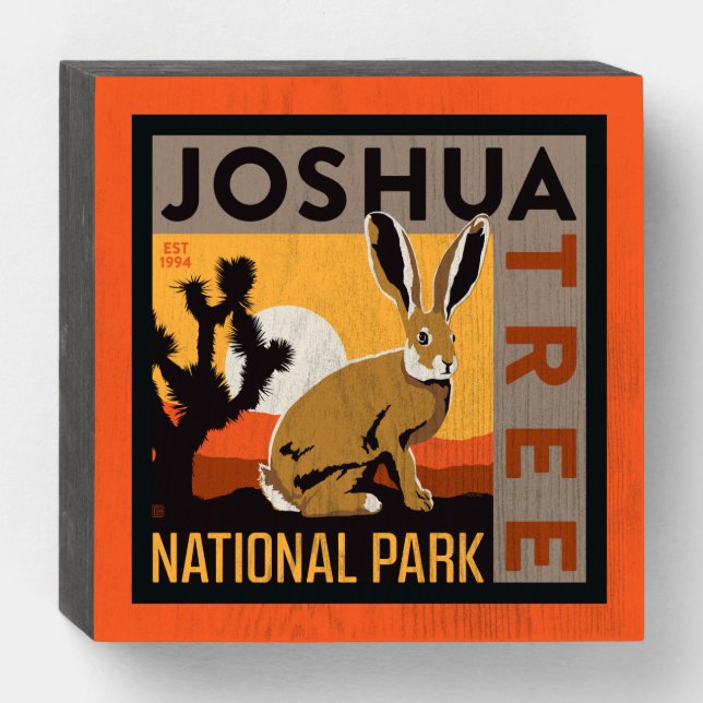 Joshua Tree National Park | Jackrabbit Wooden Box Sign (Front Horizontal)