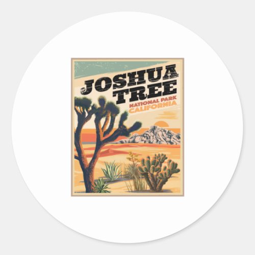 Joshua Tree National Park Outdoor Vintage Classic Round Sticker