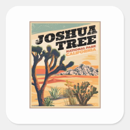 Joshua Tree National Park Outdoor Vintage Square Sticker