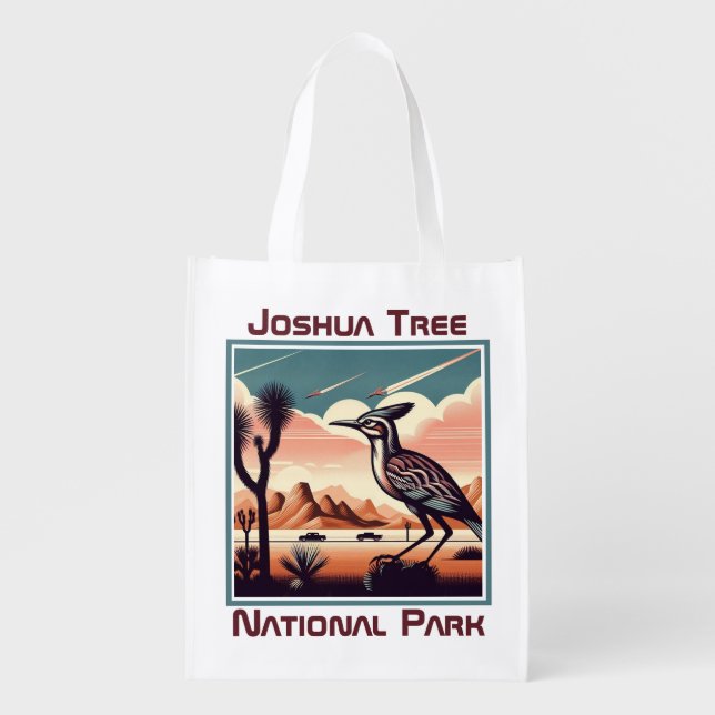 Joshua Tree National Park Retro Souvenir Gift Grocery Bag (Front)
