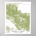Joshua Tree National Park Retro Street Map Poster<br><div class="desc">Joshua Tree National Park Retro Street Map</div>
