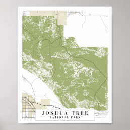 Joshua Tree National Park Retro Street Map Poster