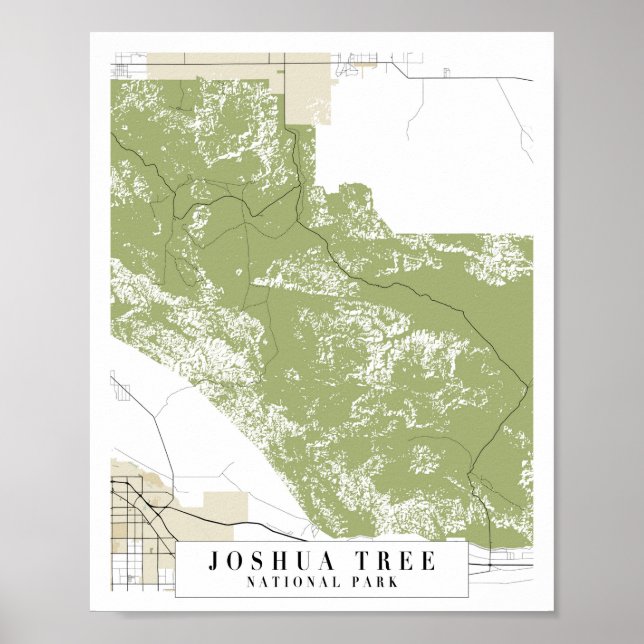Joshua Tree National Park Retro Street Map Poster (Front)