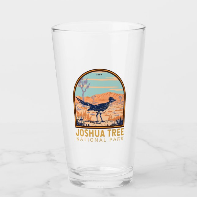 Joshua Tree National Park Roadrunner Vintage Glass (Front)