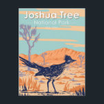 Joshua Tree National Park Roadrunner Vintage Postcard<br><div class="desc">Joshua Tree vector artwork design. The park is named for the region’s twisted,  bristled Joshua trees,  the park straddles the cactus-dotted Colorado Desert and the Mojave Desert.</div>