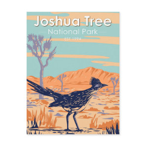 Joshua Tree National Park Roadrunner Vintage Postcard