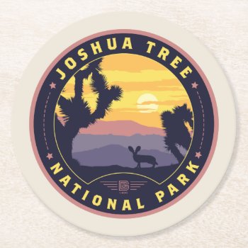 Joshua Tree National Park Round Paper Coaster by AndersonDesignGroup at Zazzle
