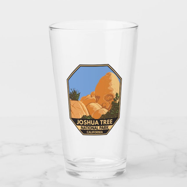 Joshua Tree National Park Skull Rock California  Glass (Front)