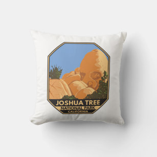 Joshua Tree National Park Skull Rock California   Throw Pillow