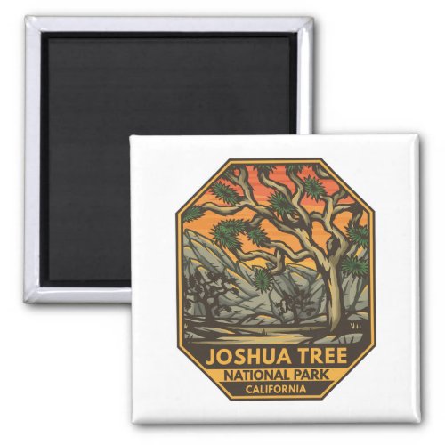 Joshua Tree National Park Sunset Retro Emblem Magnet