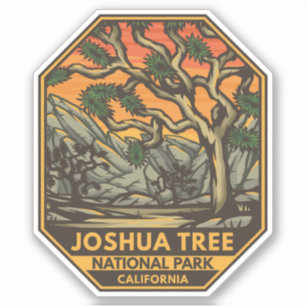 Joshua Tree National Park Sunset Retro Emblem Sticker