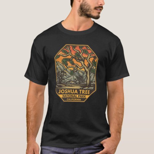 Joshua Tree National Park Sunset Retro Emblem T_Shirt