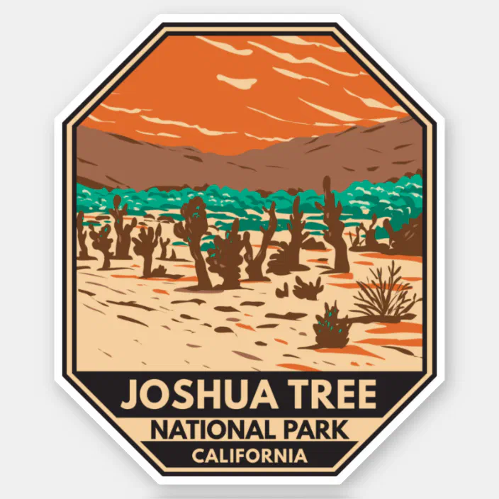 JOSHUA TREE NATIONAL PARK CALIFORNIA PRINTED STICKER CAMPING HIKING DESERT CACTI 