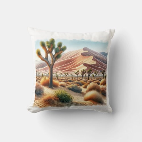 Joshua Tree National Park Turkey Flats Sand Dunes  Throw Pillow