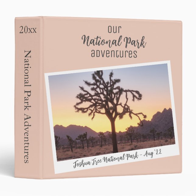 Joshua Tree National Park Vacation Travel 3 Ring Binder (Front/Spine)