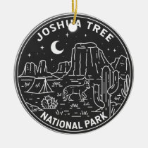 Joshua Tree National Park Vintage Monoline  Ceramic Ornament