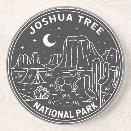 Joshua Tree National Park Vintage Monoline   Coaster