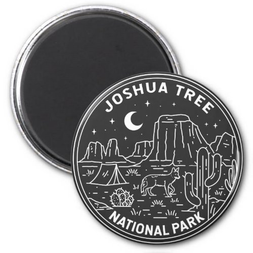 Joshua Tree National Park Vintage Monoline  Magnet