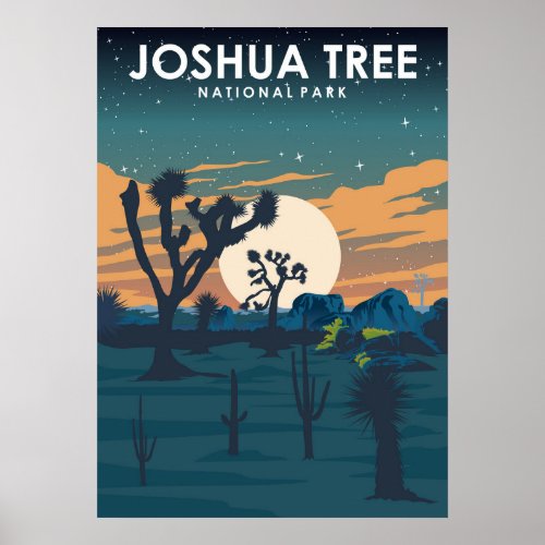 Joshua Tree National Park Vintage Travel Poster