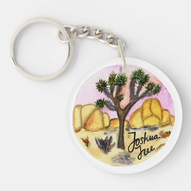 Joshua Tree National Park Watercolor Keychain (Front)