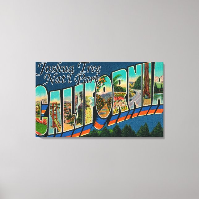 Joshua Tree Nat'l Park, CA - Large Letter Scenes Canvas Print (Front)