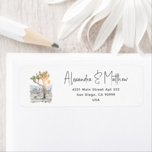 Joshua Tree Rustic Modern Typography Boho Wedding Label