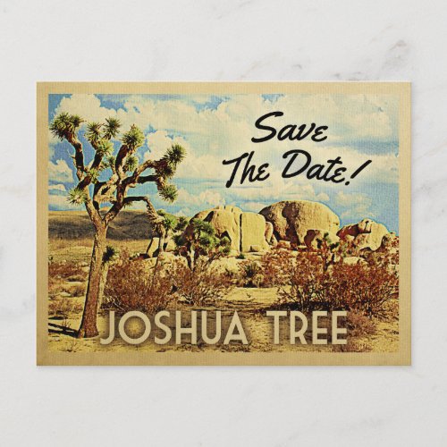 Joshua Tree Save The Date California National Park Announcement Postcard