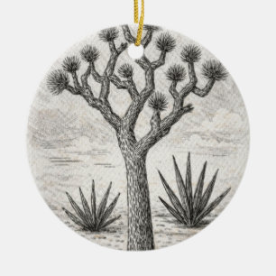 joshua tree sketch desert sketch art ceramic ornament