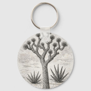 joshua tree sketch desert sketch art keychain