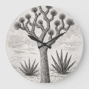 joshua tree sketch desert sketch art large clock