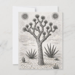 joshua tree sketch desert sketch art thank you card