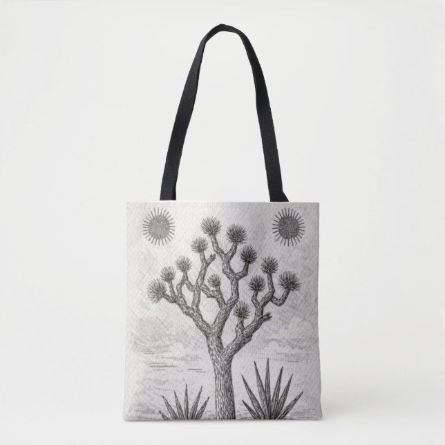 joshua tree sketch | desert sketch art tote bag (Front)