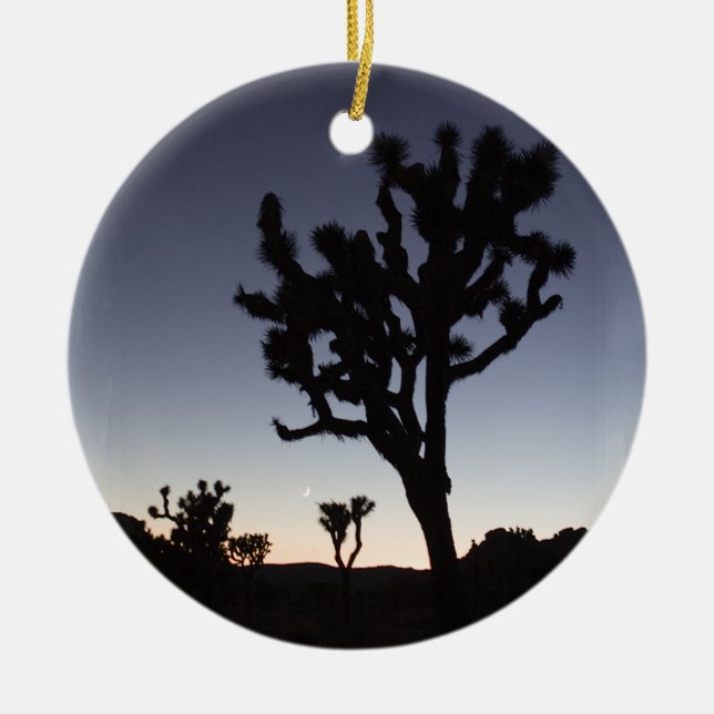 Joshua Tree Twilight Ceramic Ornament (Front)