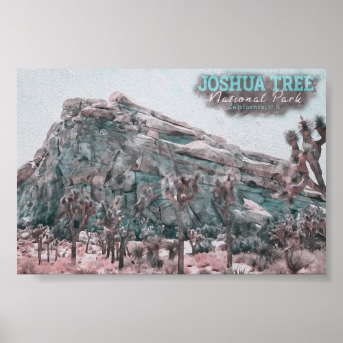 JOSHUA TREE WATERCOLOR _ CALIFORNIA UNITED STATES POSTER