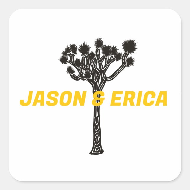 Joshua Tree Wedding Custom Sticker (Front)