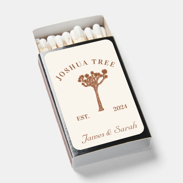 Joshua Tree Wedding  Matchboxes (Front Open)