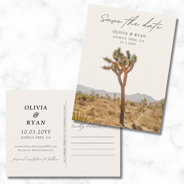 Joshua Tree Wedding Save the Date Postcard (Joshua Tree Wedding Save the Date Postcard)