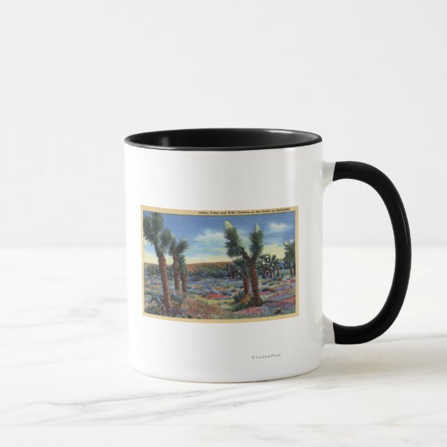 Joshua Trees and Desert Wild Flowers View Mug (Right)
