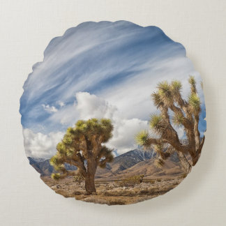 Joshua Trees in Desert Round Pillow