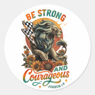 Joshus 1:9  classic round sticker