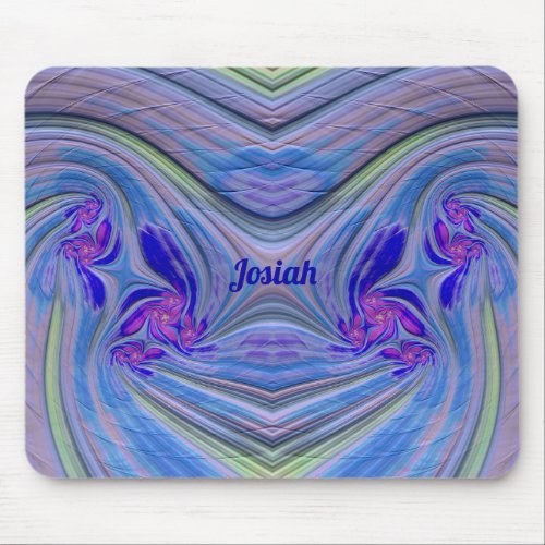 JOSIAH  Zany Purple Blue Green and Pink Mouse P Mouse Pad