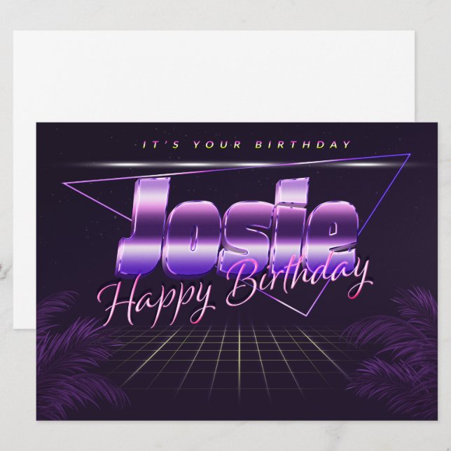 Josie Name First name lila retro card Birthday (Front/Back)