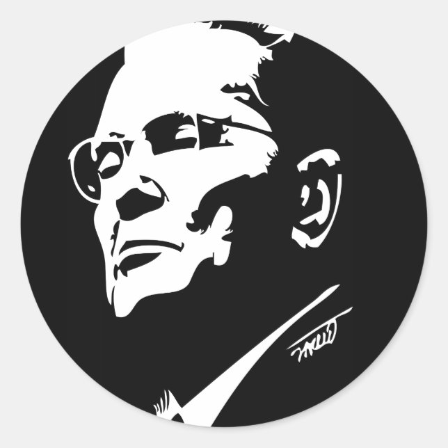 JOSIP BROZ TITO YUGOSLAVIA CLASSIC ROUND STICKER (Front)
