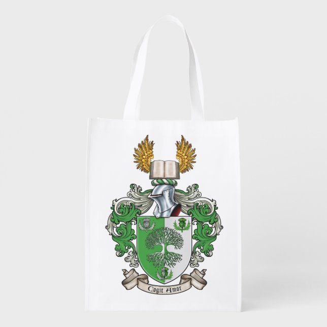 Joss/Joyce Family Association Coat of Arms Grocery Bag (Back)